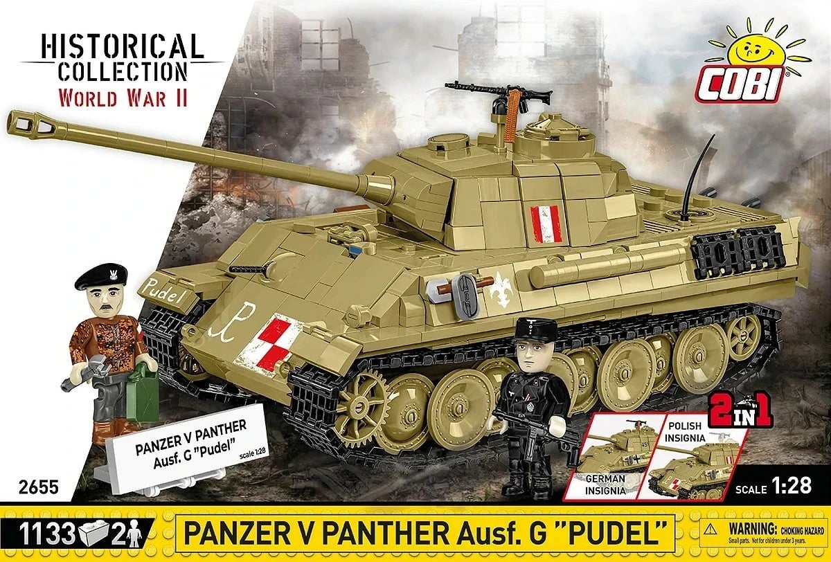 Set ndërtimi Cobi Klocki Panzer V Panther G Pudel, 1133 pjesë, plastikë, me 2 figurina