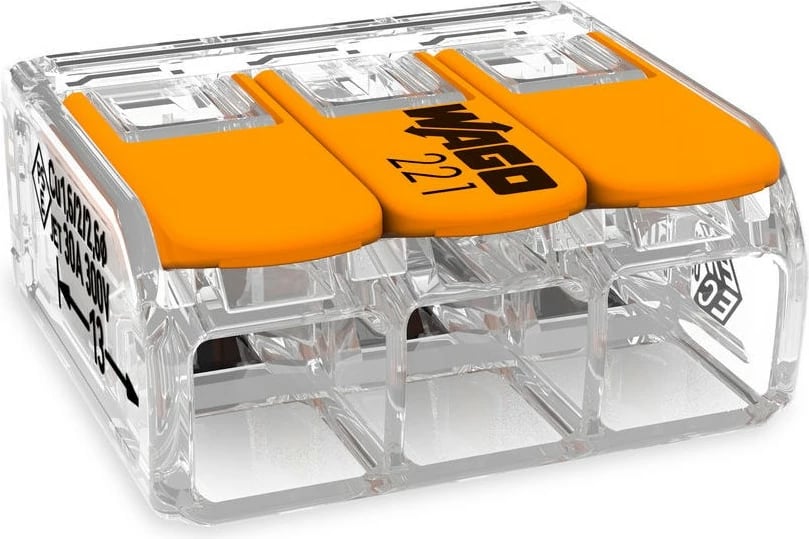 Lidhës elektrik WAGO Serie 221, 3x6mm, 30 copë