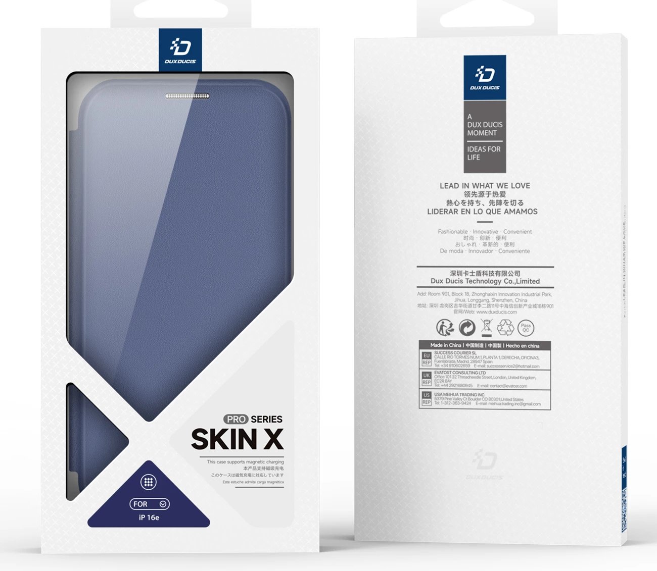 Mbështjellës Dux Ducis Skin X Pro për iPhone 16e, me MagSafe, i kaltër