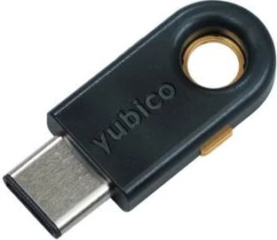 Çelës sigurie USB-C, Yubico YubiKey 5C, kompakt me vrimë unaze, e zezë/ari