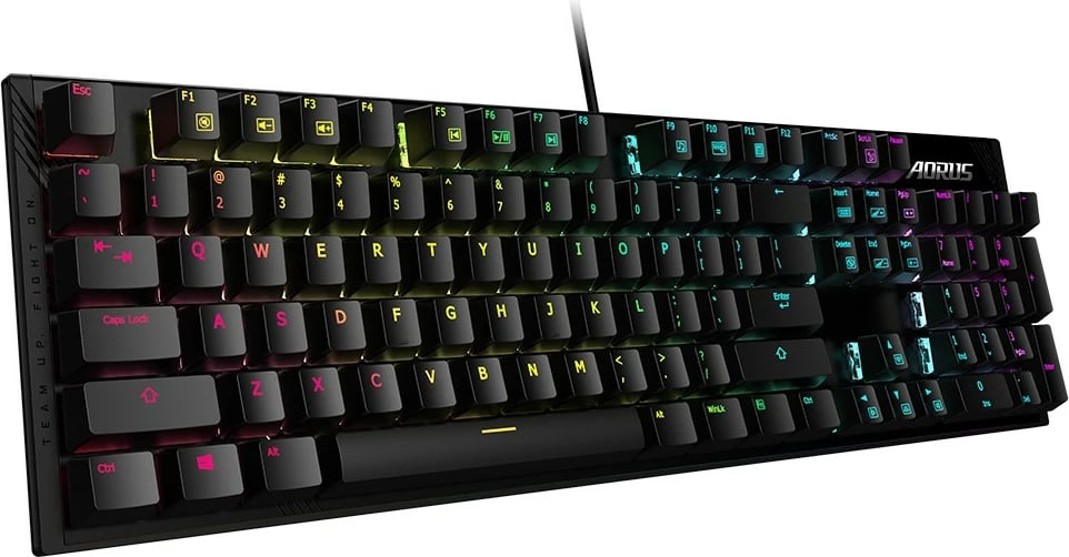 Tastierë mekanike Gigabyte AORUS K1, Cherry MX Red, RGB, full-size, e zezë