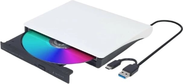 Lexues/shkrues i jashtëm DVD/CD Gembird DVD-USB-031-BW USB-C USB 3.1 24x CD / 8x DVD bardh e zi