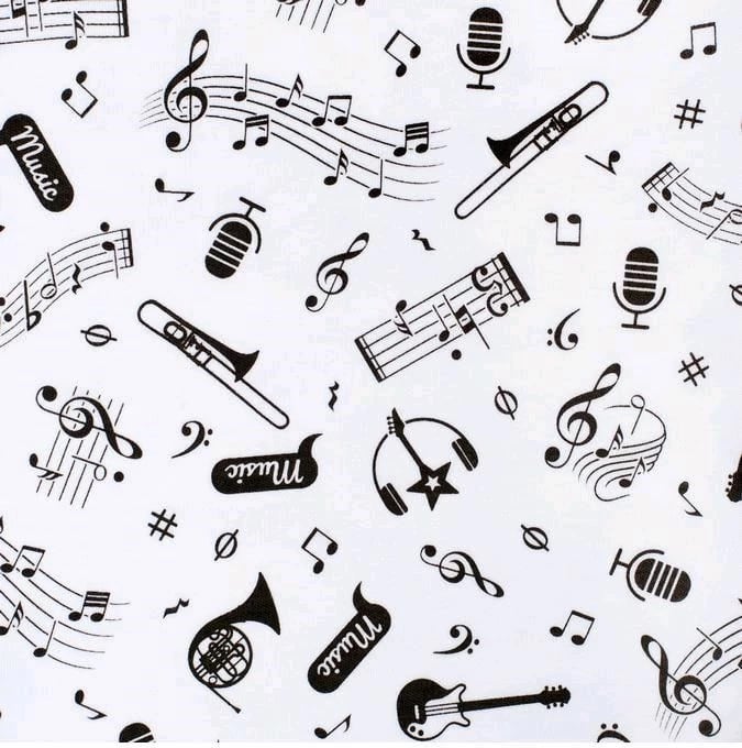 xhaketë bebe, New Baby, Music, 100% pambuk, madhësi 68 (4-6m), e bardhë