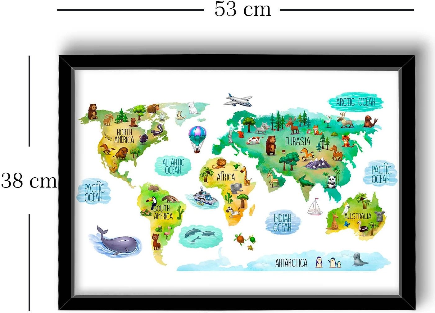 Pikturë dekorative me kornizë MDF, shumëngjyrëshe, Wallity 3853SCT-003, 38x53cm