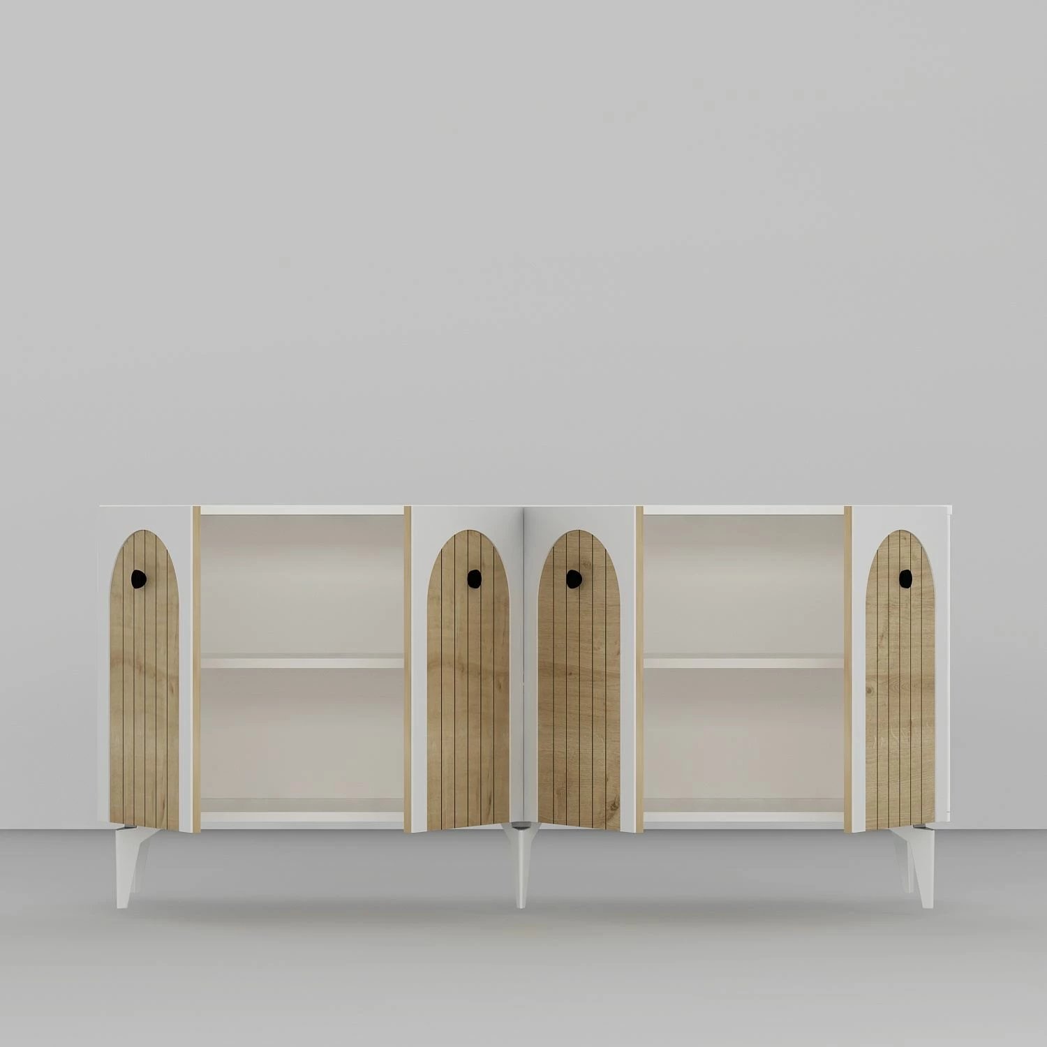 Konsol Skye Decor, e bardhë, lisi sapphire