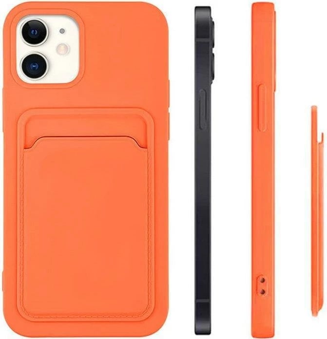 Mbështjellës silikoni me xhep për kartela Hurtel për Samsung Galaxy A73, rozë