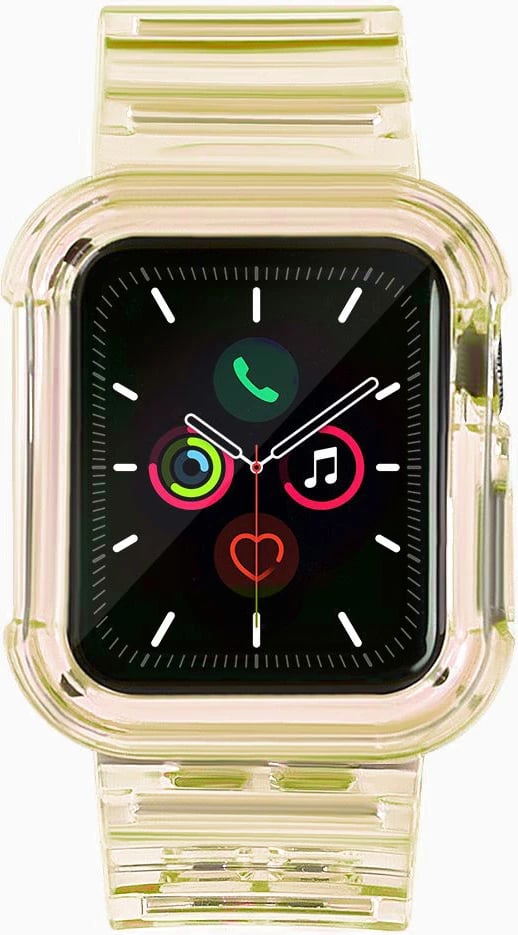 Rrip dhe mbështjellës Hurtel për Apple Watch 2/3/4/5/6/SE 42/44 mm, e verdhë Rrip dhe mbështjellës Hurtel për Apple Watch 2/3/4/5/6/SE 42/44 mm, e verdhë