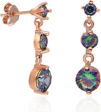 Vathë argjendi, ngjyrë rozë-ari, Mistique Topaz, Jumeon, NRZ11235