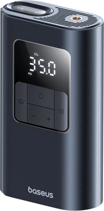 Pompë portative 2-në-1 rrotash, Baseus, PrimeTrip VA1 (C11169001121-00), 6000 mAh, deri 2.5 bar, me elektrik dore dhe powerbank, e zezë