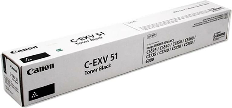 Toner, Canon, C-EXV 51 (0481C002), rendiment deri 24,000 faqe, e zezë
