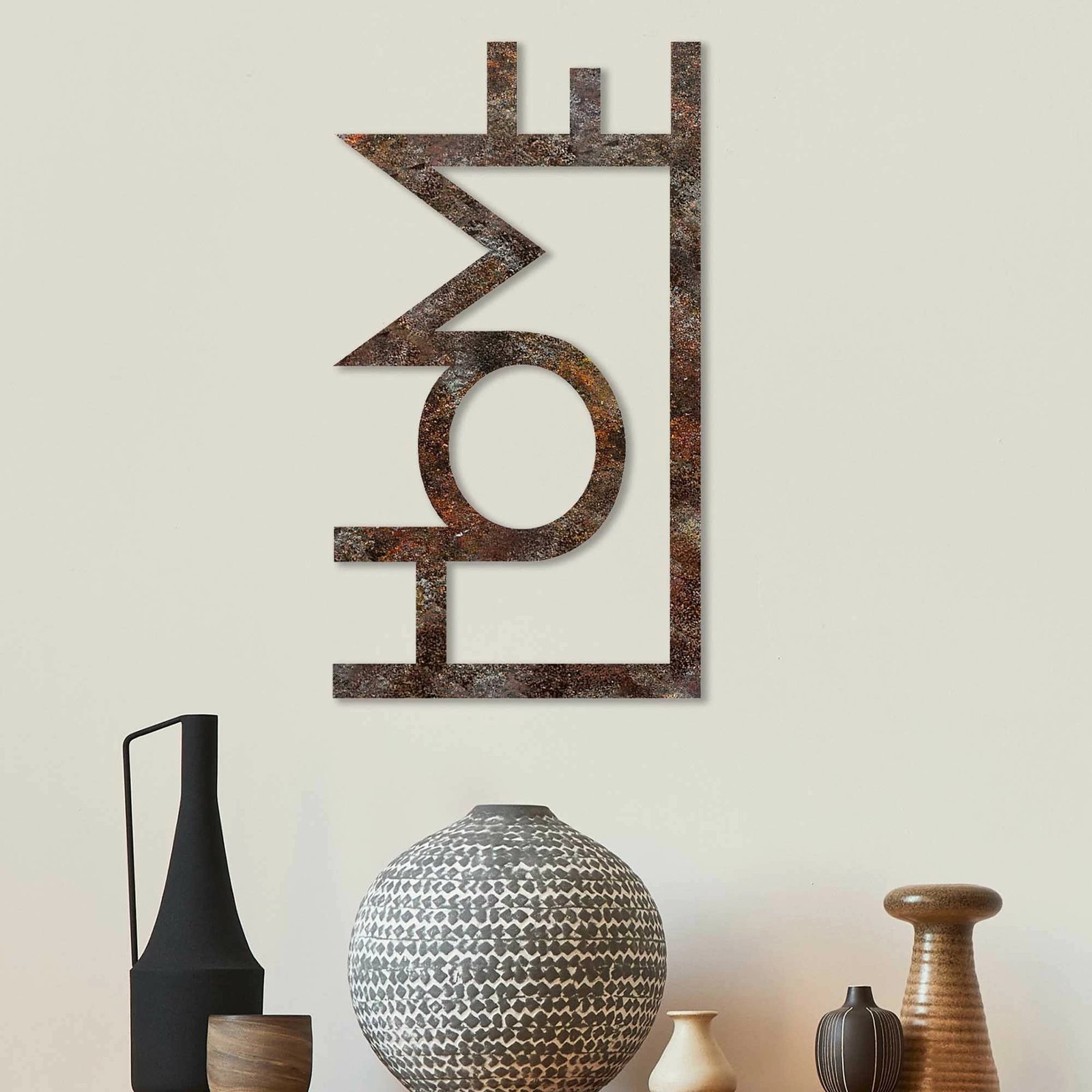 Aksesor dekorativ metalik për mur, Wallity, ngjyrë antike, Home