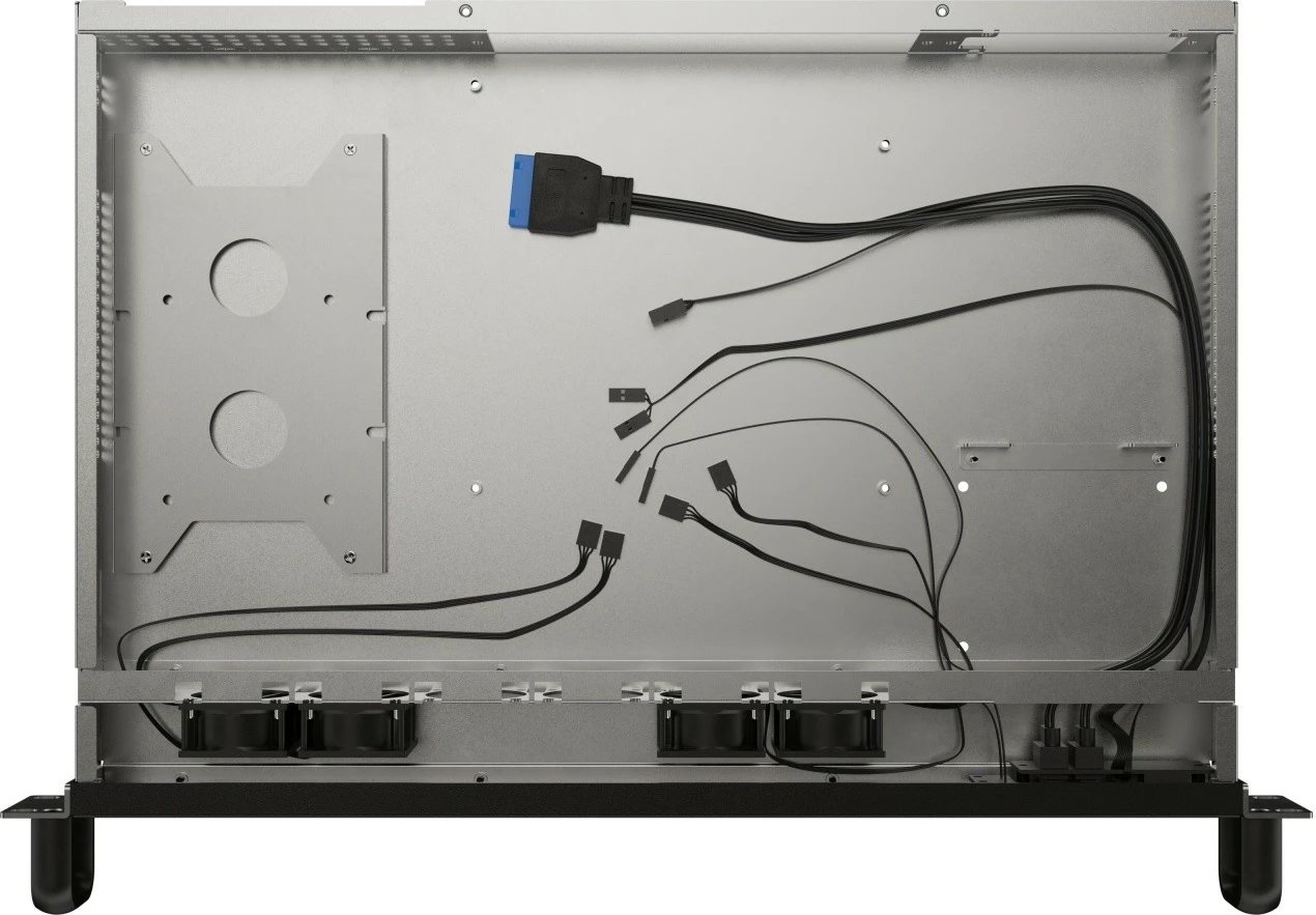 Kasë serveri RACK 1U Lanberg SC01-3001-10B Mini-ITX, 19", 4x40mm PWM, 1 PCI, FLEX PSU, 2x USB 3.0, 300mm e zezë