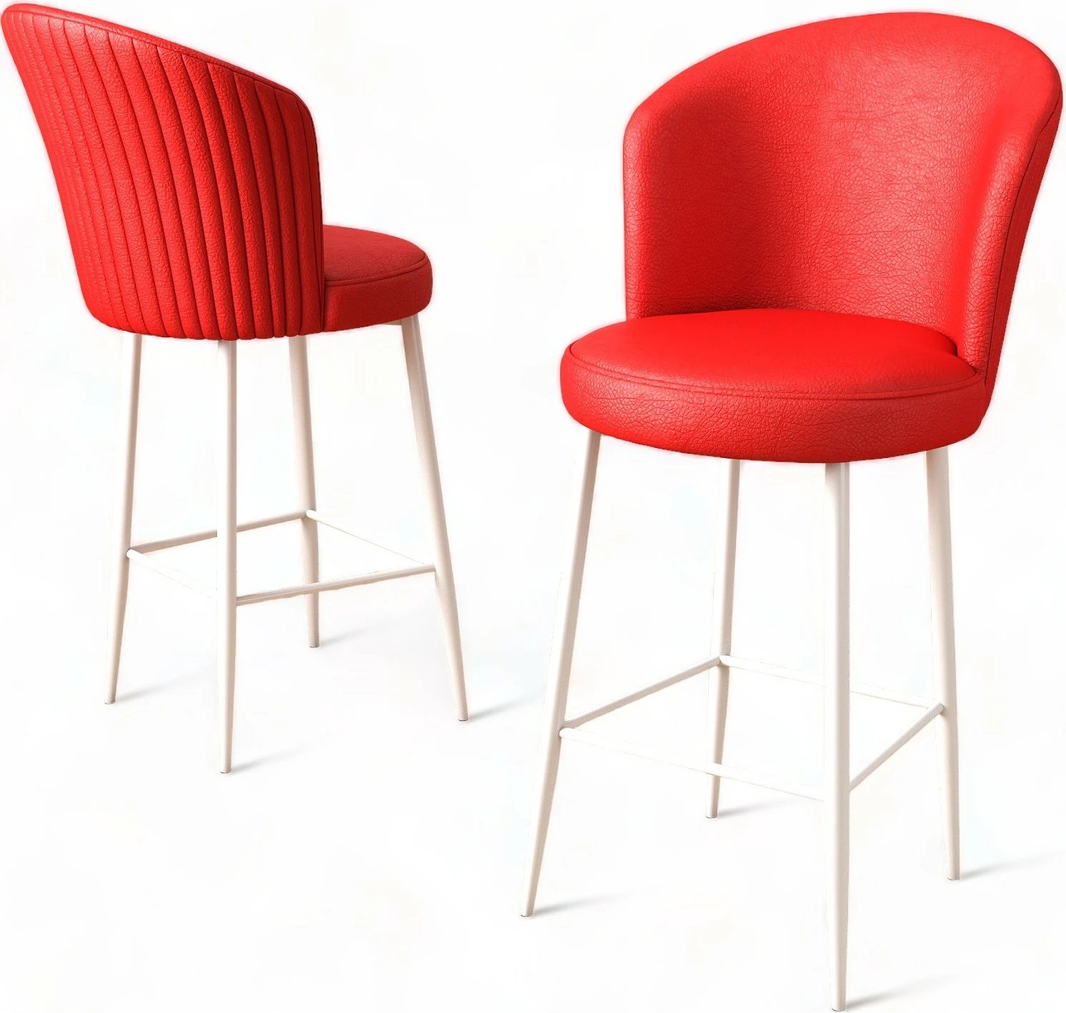 Set karrigesh për bar (2 copë), Hanah Home Uras, e kuqe dhe e bardhë