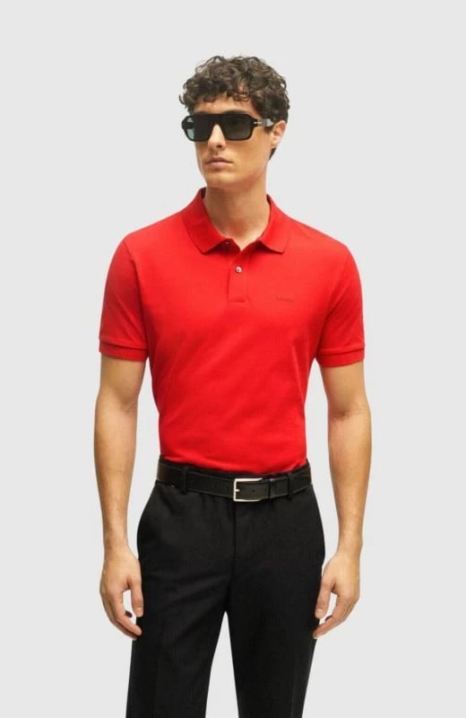 Maicë polo Boss për meshkuj, e kuqe