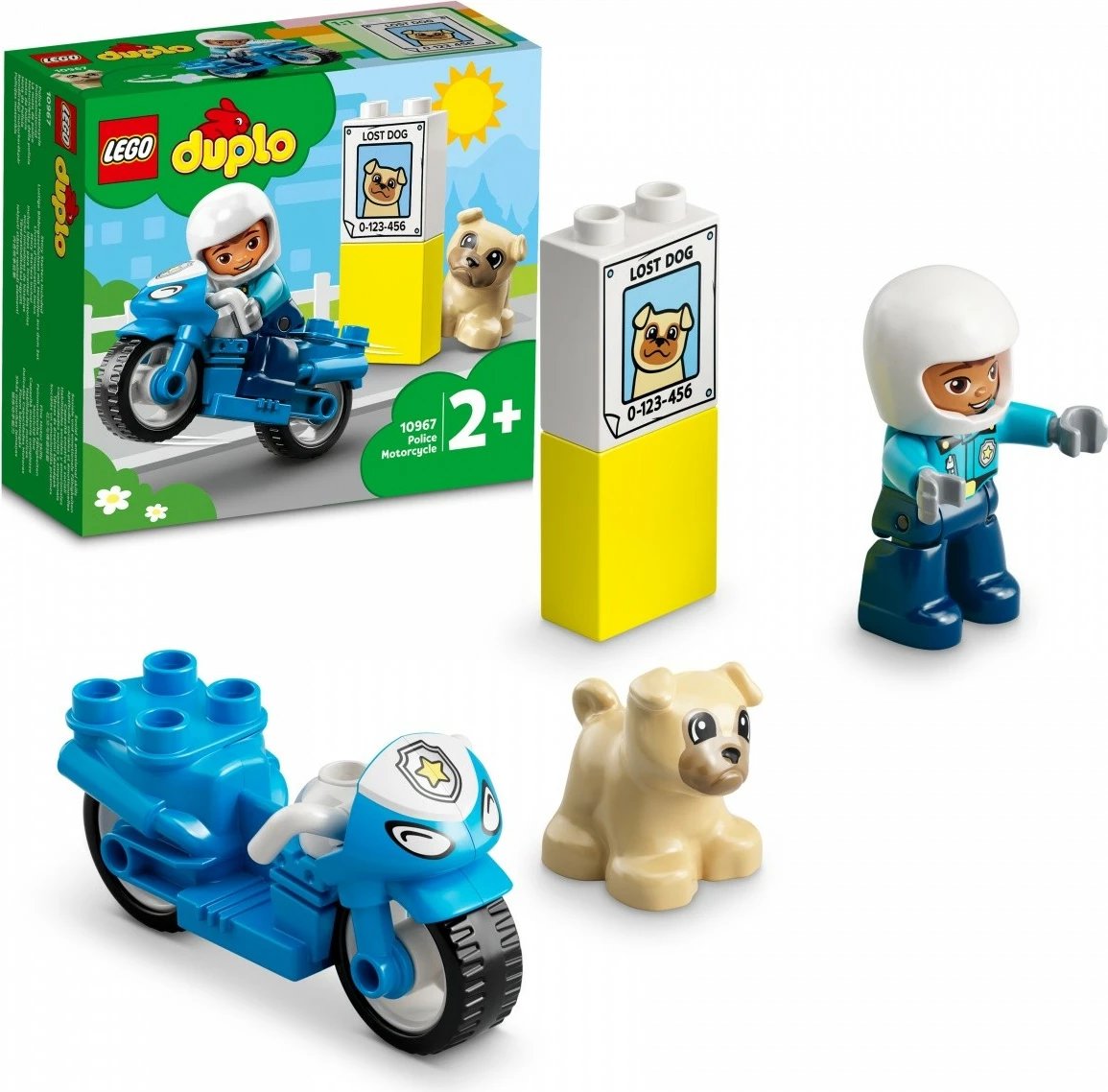 Set lodrash LEGO DUPLO Police Motorcycle 10967, për fëmijë, 5 pjesë, Blu Set lodrash LEGO DUPLO Police Motorcycle 10967, për fëmijë, 5 pjesë, Blu
