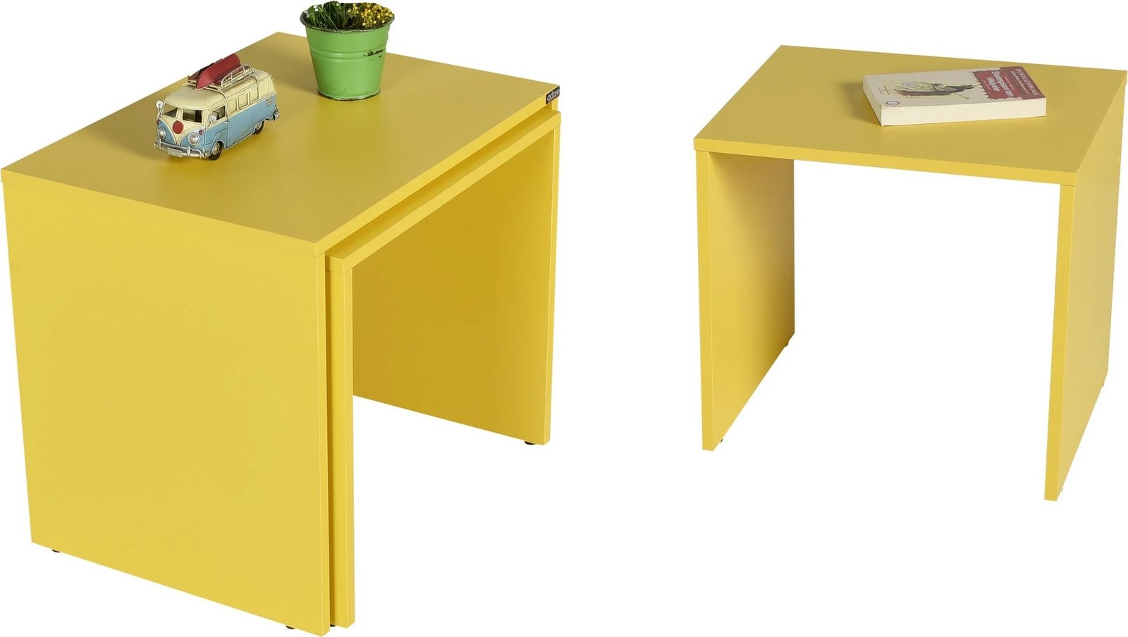 Set tavolinash të vendosshme, ngjyrë e verdhë, Hanah Home, Shp-103-Hh-1