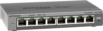 Switch Netgear GS108E, 8 porta Gigabit, i menaxhueshëm, Gri