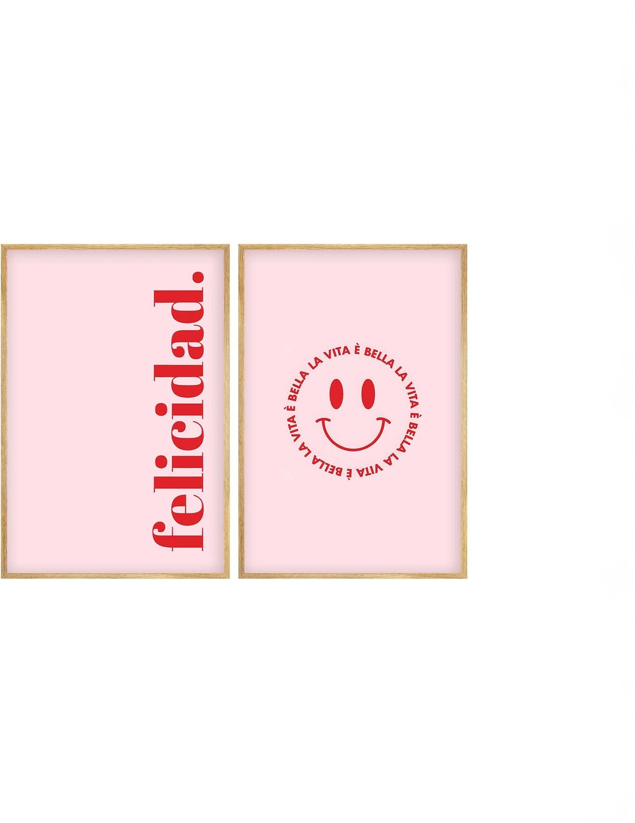 Pikturë dekorative me kornizë, 2 copë, Wallity, Huhu286, shumëngjyrëshe, 20x30cm