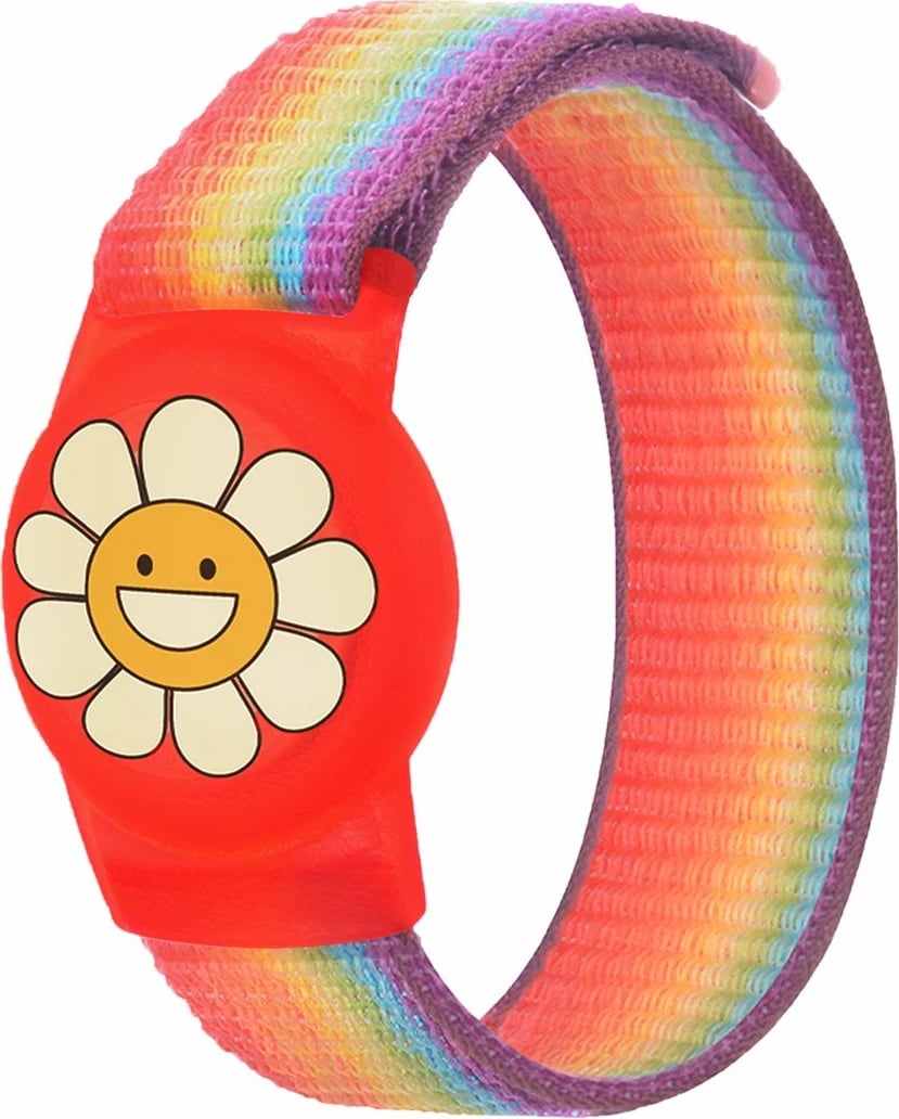 Mbështjellës për AirTag Hurtel WAT-67-0Y1S për fëmijë, najlon, motiv lule, rainbow