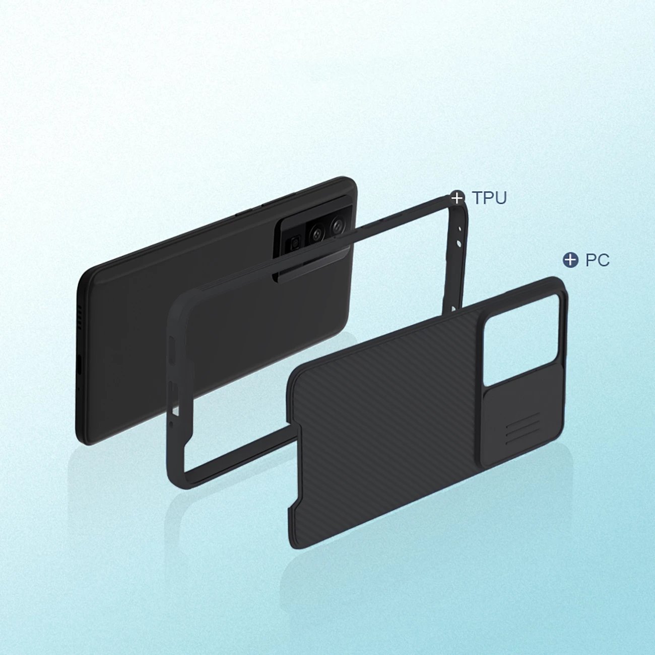 Mbështjellës Nillkin CamShield Pro për Xiaomi Redmi K60 / K60 Pro / Poco F5 Pro, i zi