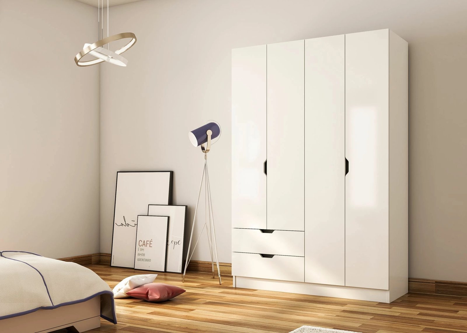 Dollap Skye Decor, RB-156, ngjyrë e bardhë mat, 120x180x45cm