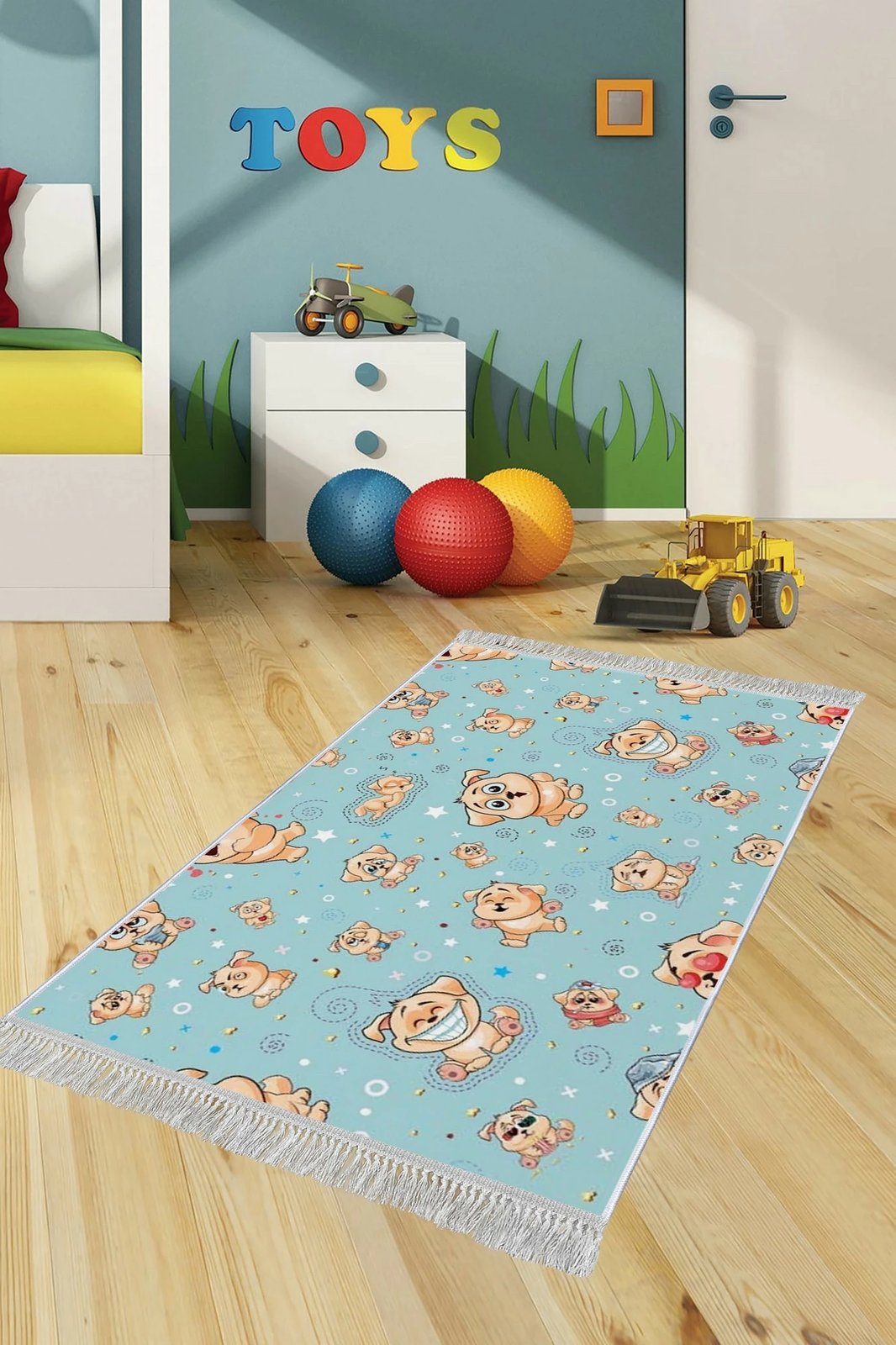 Qilim (120x180) Conceptum Hypnose, ELS512, ngjyrë blu, dizajn për fëmijë