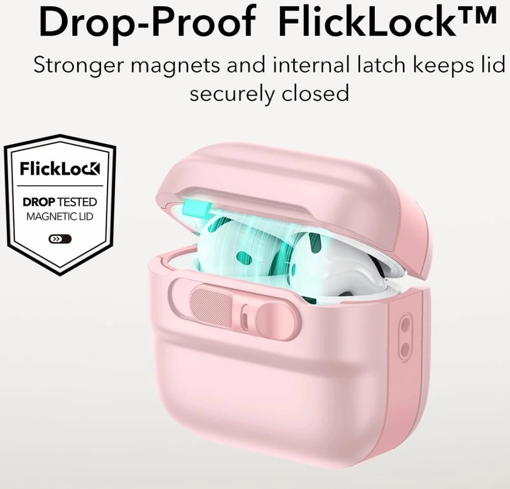 Mbështjellës ESR Pulse HaloLock MagSafe për AirPods 4, rozë