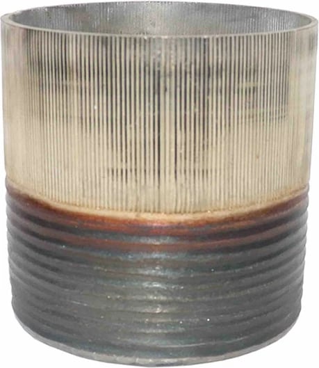 Mbajtëse për qirinj të vegjël JEG, xham, ngjyrë ari bronzi-gri, 10x10x10 cm