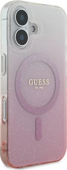Mbështjellës Guess Glitter Gradient MagSafe për iPhone 16 Plus, Rozë Mbështjellës Guess Glitter Gradient MagSafe për iPhone 16 Plus, Rozë