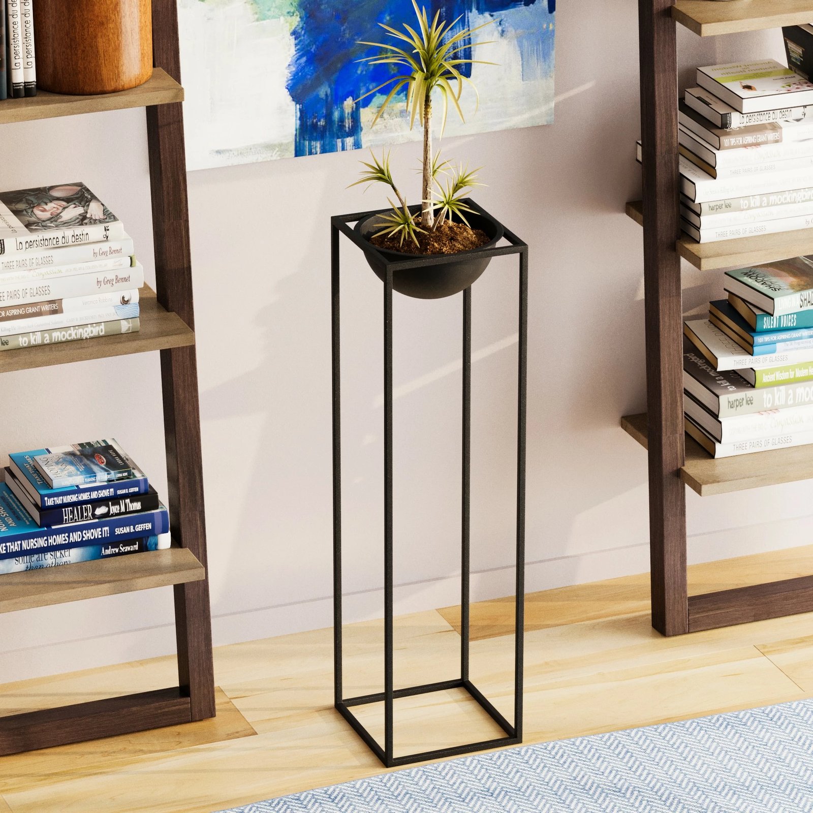 Vazo dekorative, e zezë, Evila Originals, GED-020, 28x80x28 cm