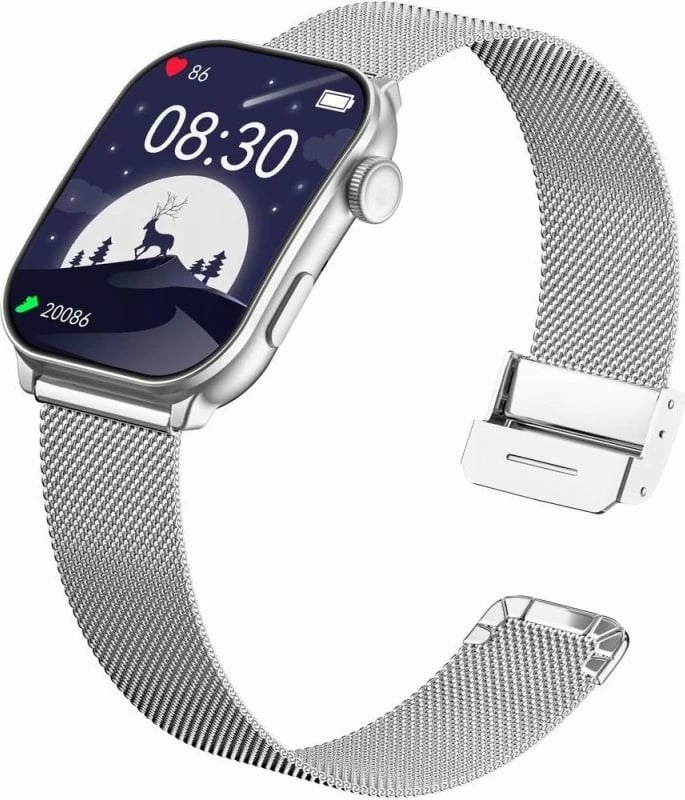 Smartwatch për femra Gravity, e bardhë/argjendtë