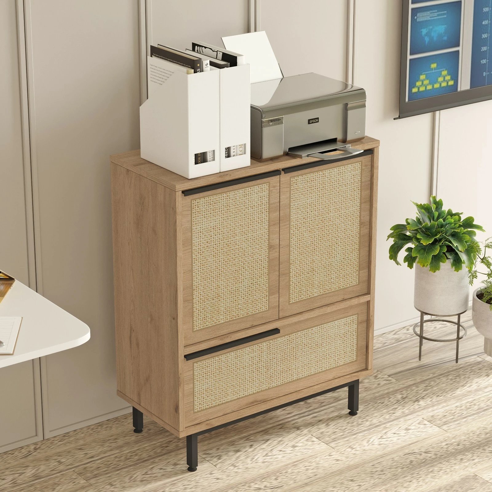 Dollap multifunksional Hanah Home, On8B-Su, ngjyrë arre dhe lis