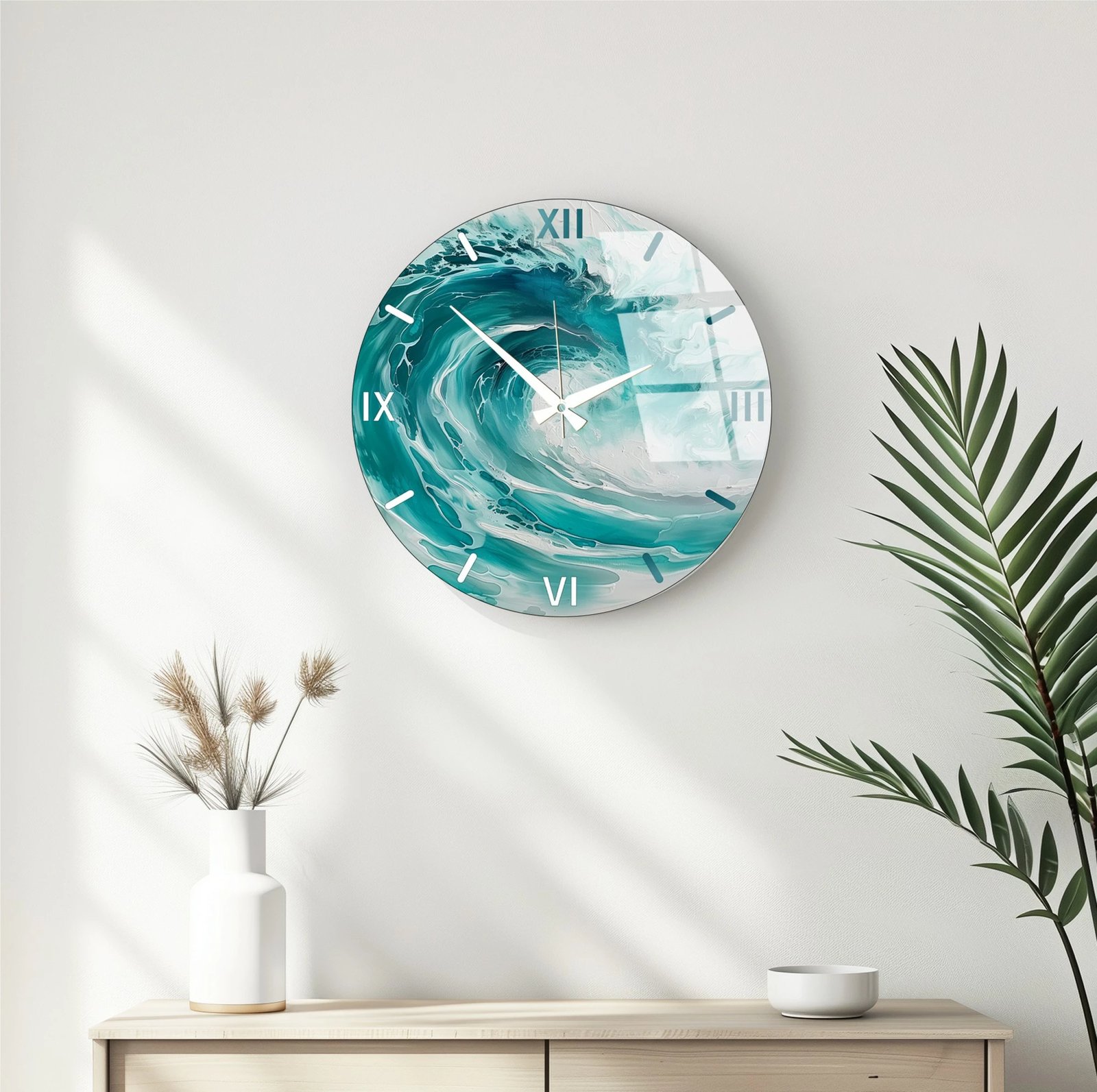 Orë muri dekorative prej qelqi, Wallity Huhu346, 40x40cm