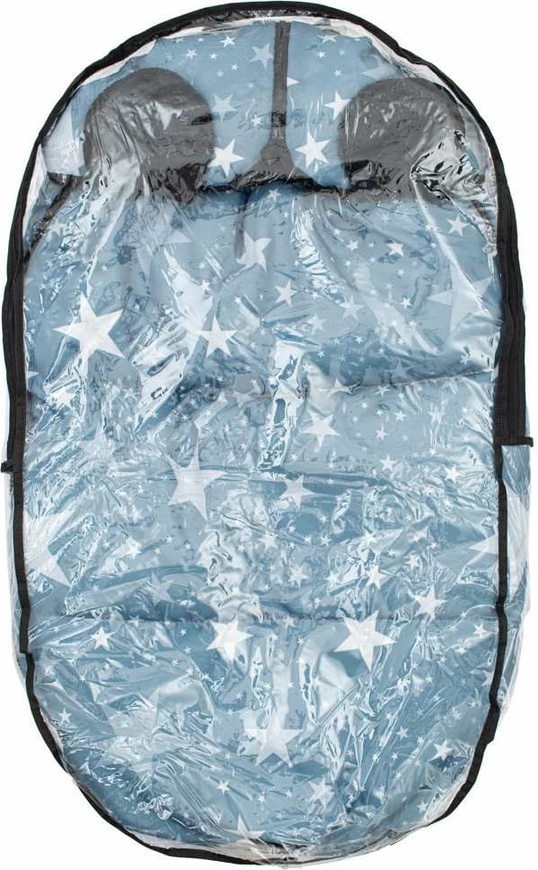 Thes gjumi dimri për karrocë dhe ulëse makine, NEW BABY, Starfish, 112x54 cm, fleece, me vrima për rripa, gri