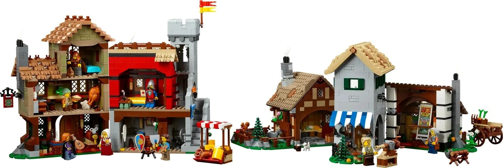 Set LEGO Medieval Town Square ICONS 10332, 8 minifigura