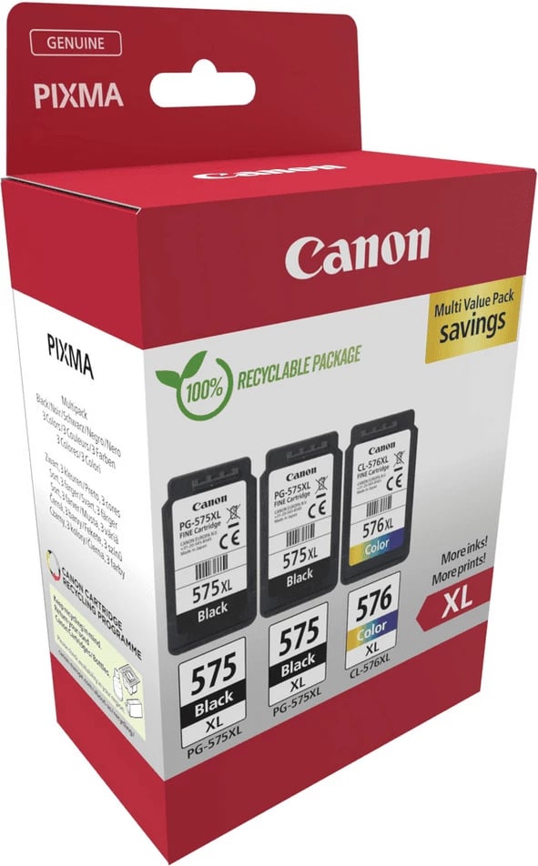 Kartusha boje Canon PG-575XL/CL-576XL 5437C004 kapacitet XL 2xBK, C, M, Y paketë multipack