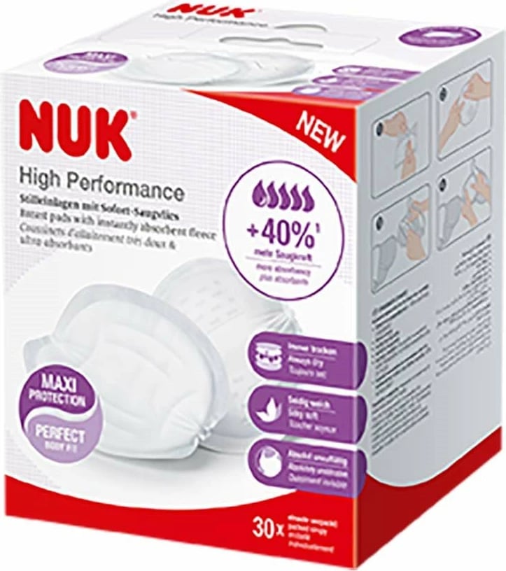 Jastëk gjiri, NUK High Performance, thithje e lartë, ultrasoft, 30 copë, të bardha