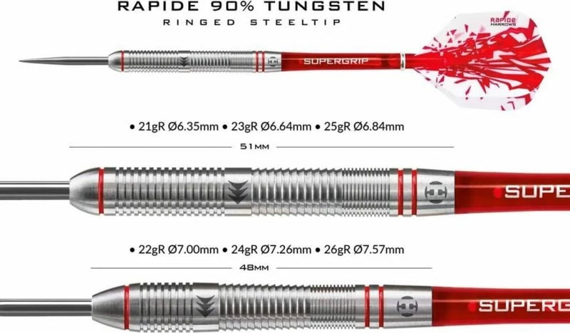Shigjeta darts Harrows, uniseks, të kuqe/gri