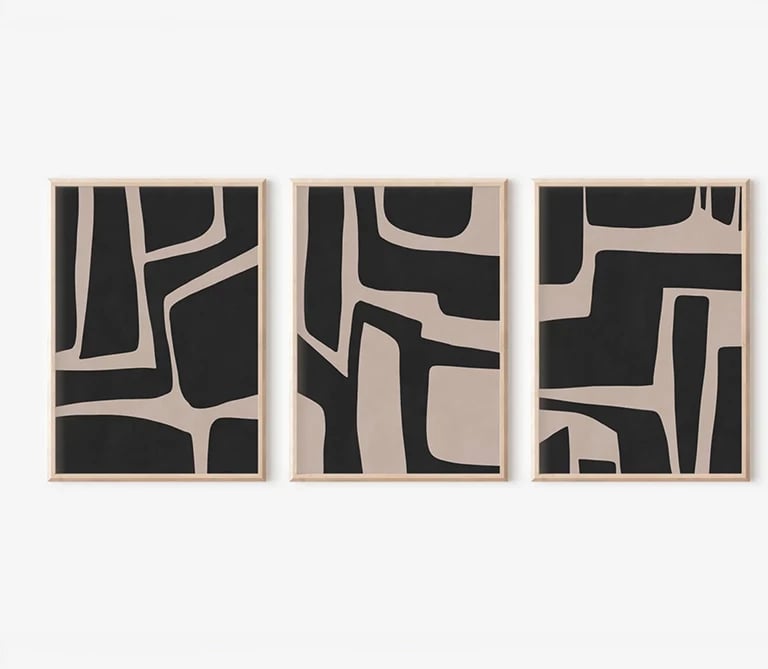 Dekor muri në kornizë Jelenta triptik, printim digjital, 33x1.5x48cm