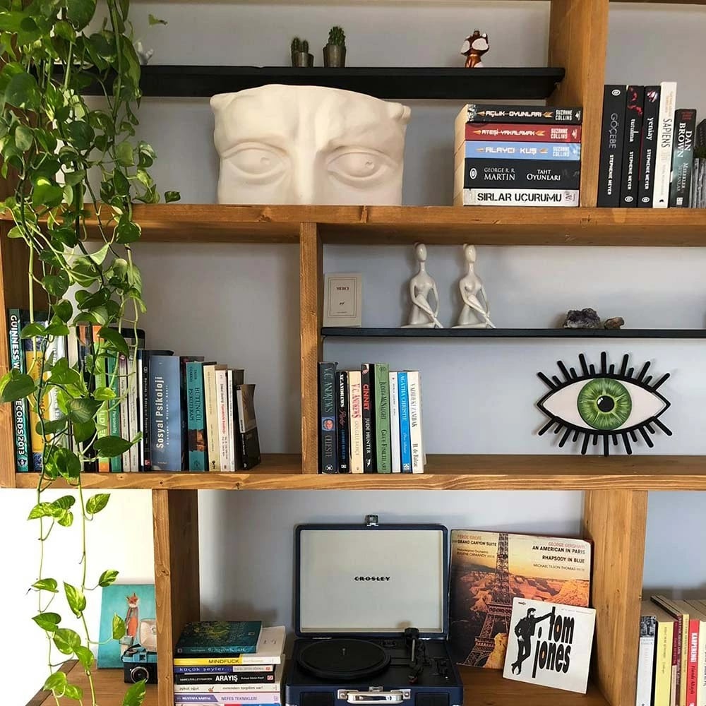 Raft librash Skye Decor, dru pishe, ngjyrë teak, CPT6004-200, 200x200x30cm