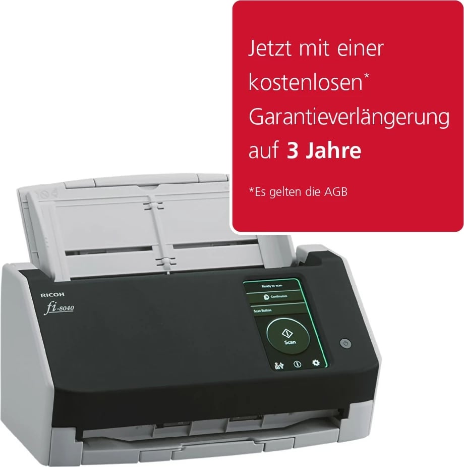 Skaner Ricoh fi-8040, 210 x 297 mm, 600 x 600 DPI, 24 bit, 8 bit, 40 ppm, 80 ipm Skaner Ricoh fi-8040, 210 x 297 mm, 600 x 600 DPI, 24 bit, 8 bit, 40 ppm, 80 ipm