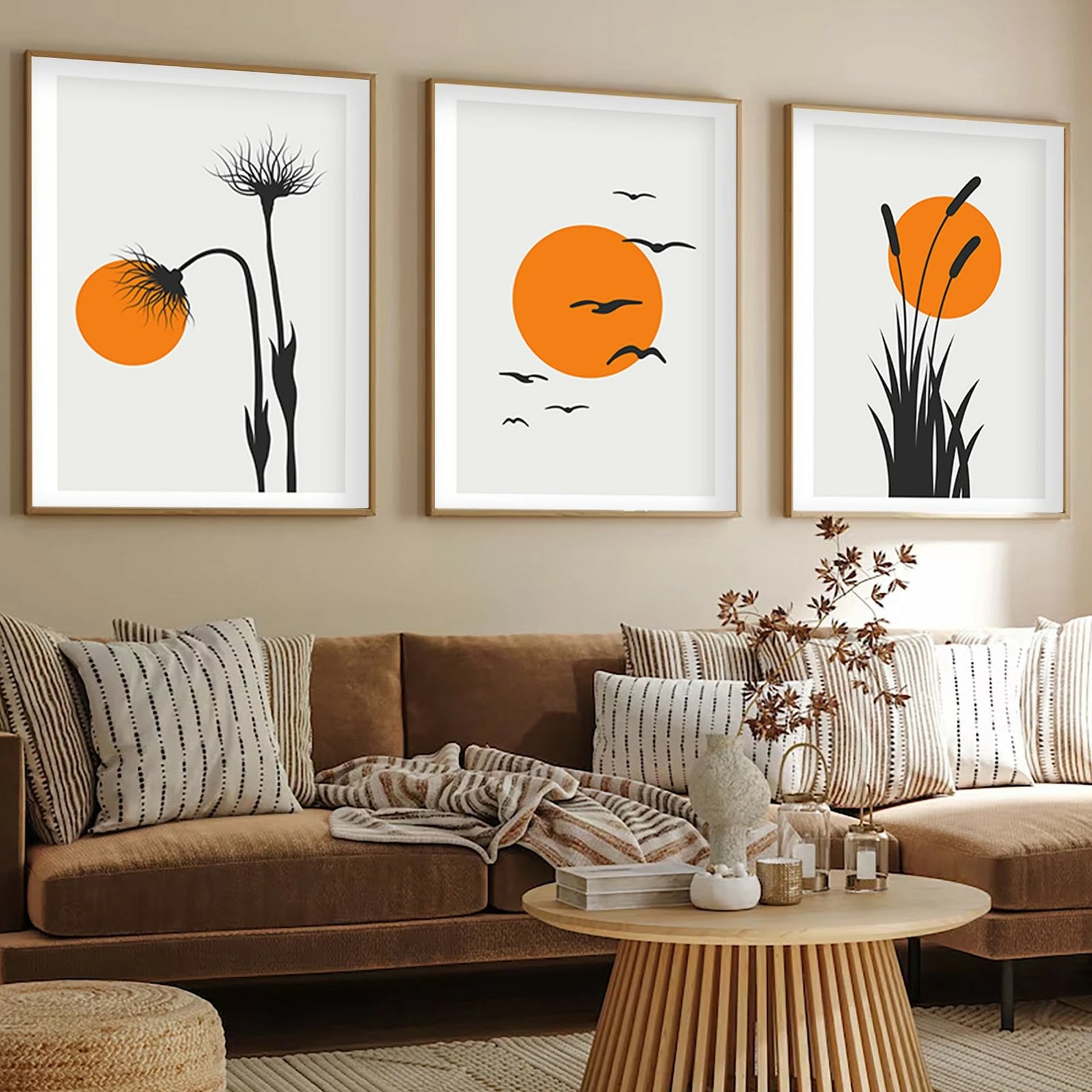 Set pikturash dekorative me kornizë, MDF, Wallity Huhu228, 50x35cm (3 copë)