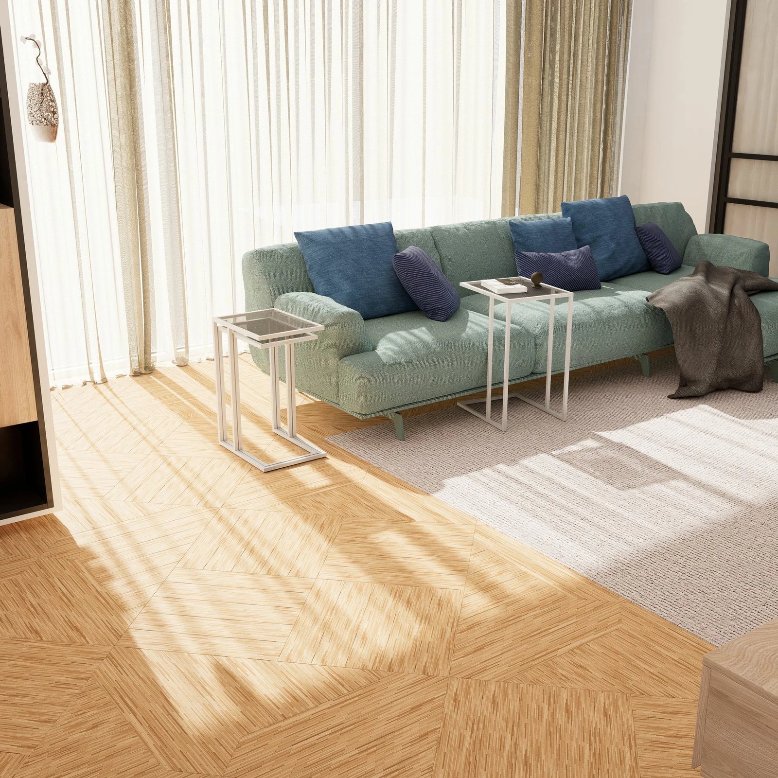 Set tavolinash të vendosshme, 3 copë, Hanah Home Ibiza C, e bardhë, fume