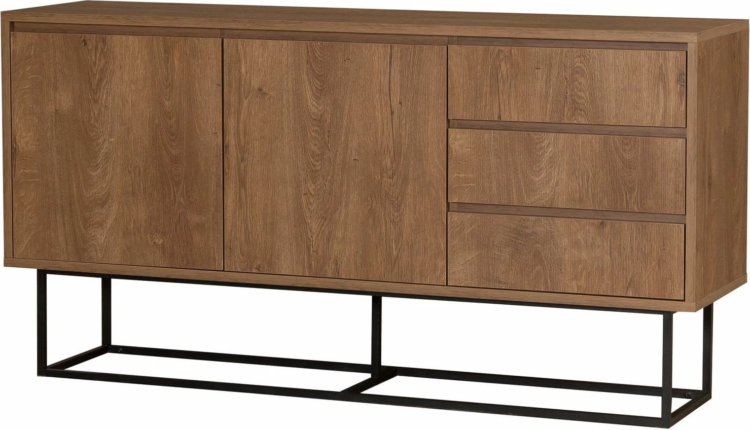 Konsolë moderne-industriale, ngjyrë arre dhe e zezë, Ruba