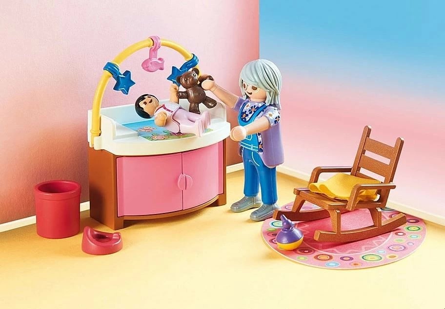 Set lodrash Playmobil Dollhouse 70210, 43 pjesë, Dhomë fëmijësh