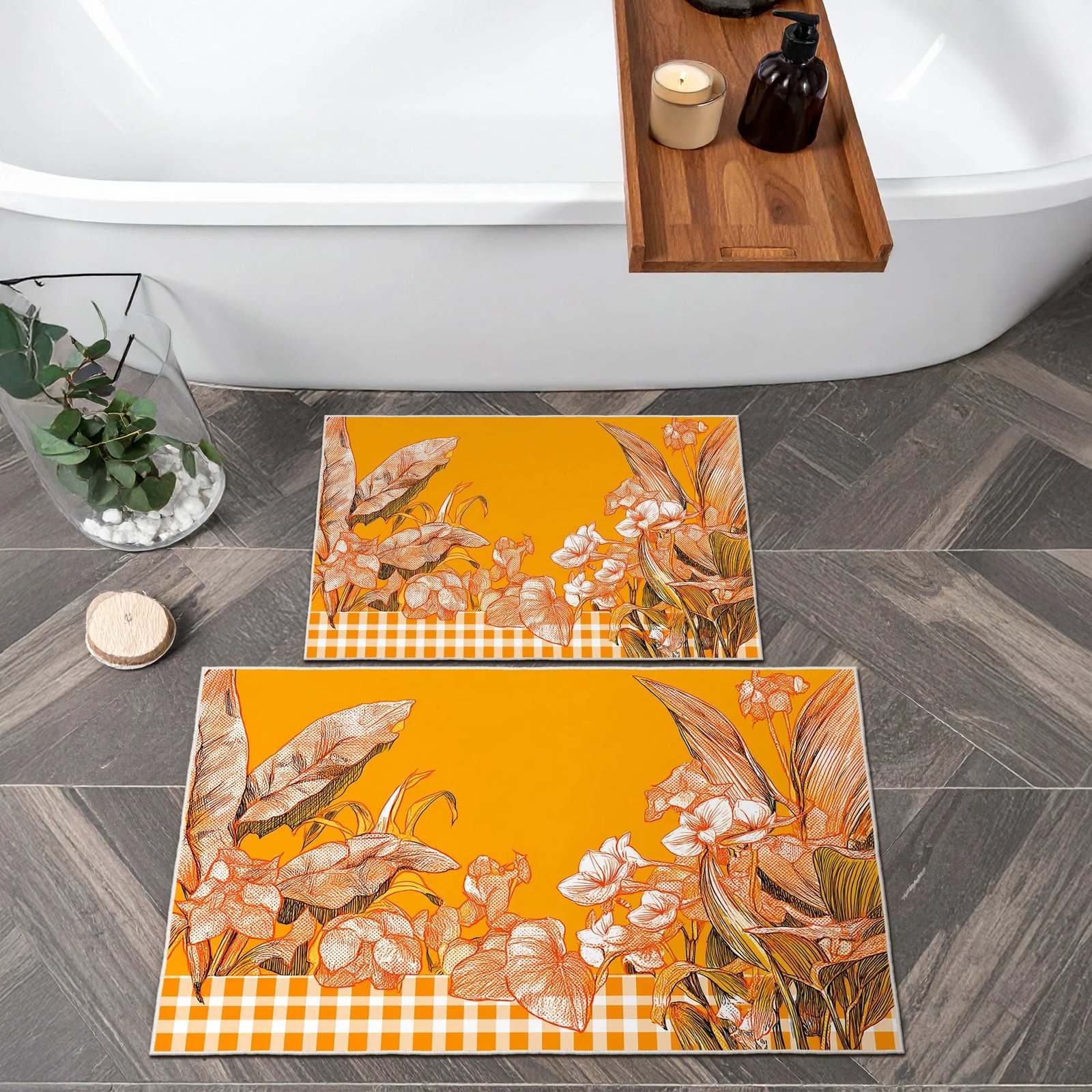 Set tapetash për banjo, 2 copë, ngjyrë e verdhë, Mijolnir, Asr13