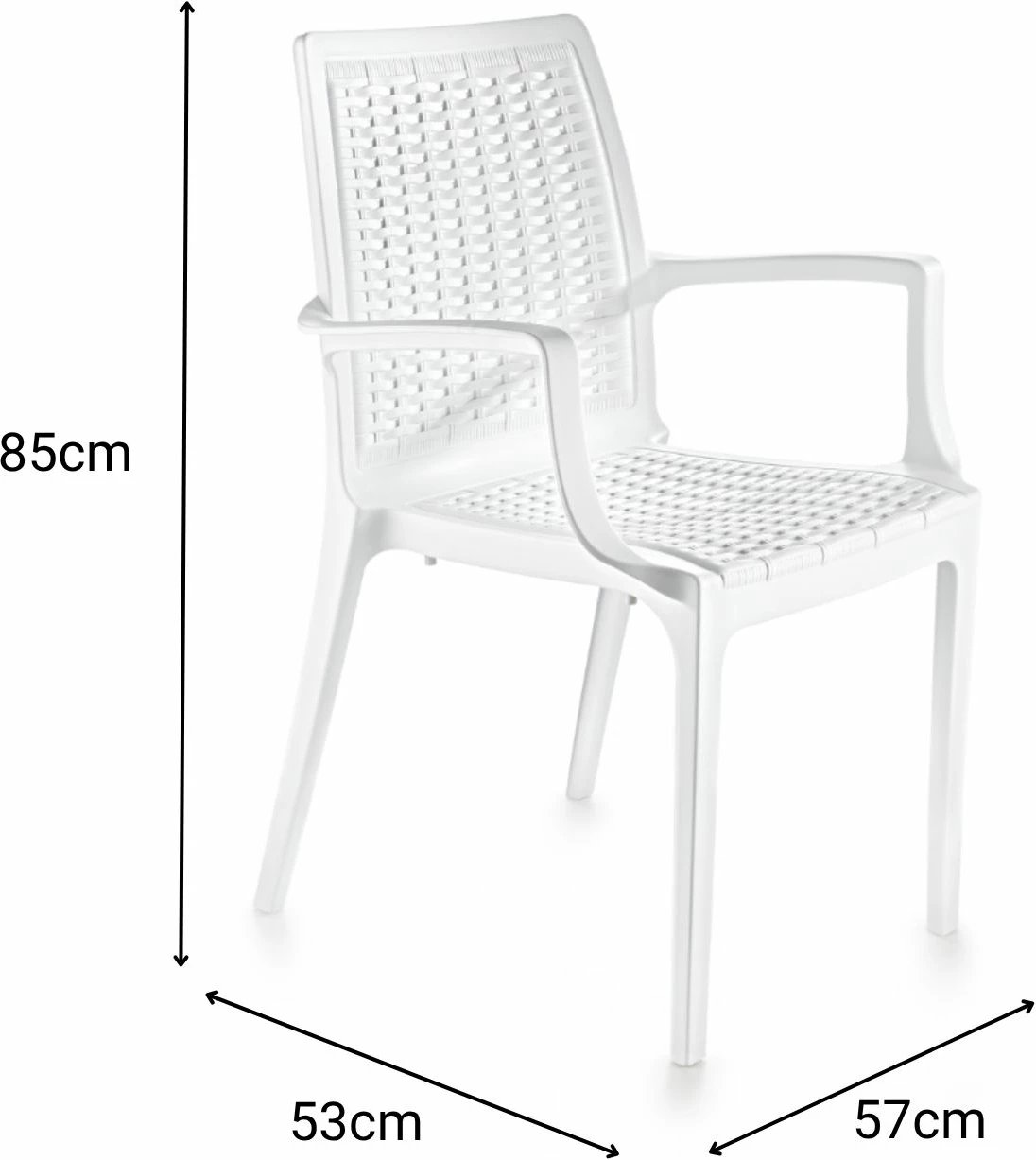 Karrige Skye Decor, ratan, e bardhë