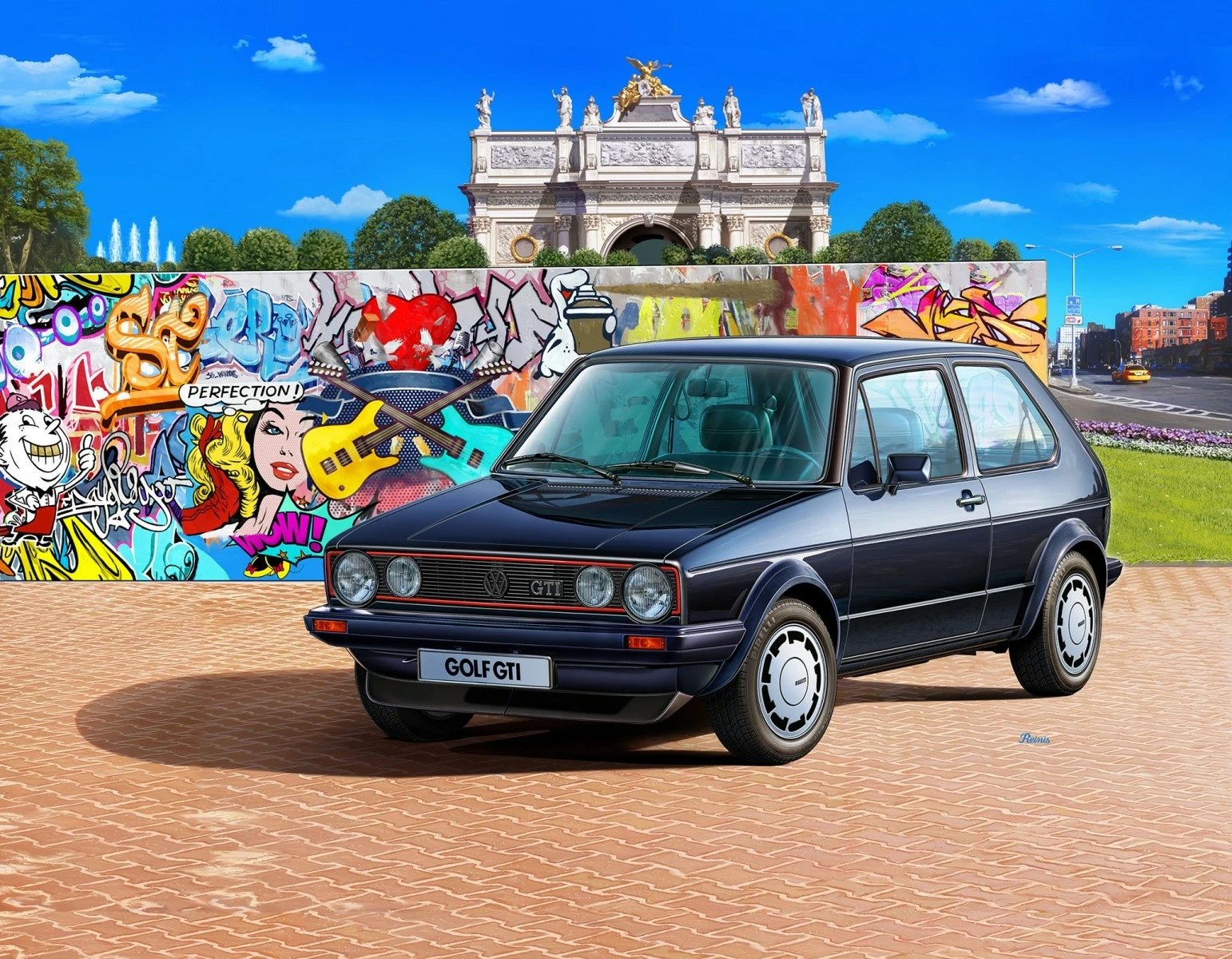 Set modelimi makine Revell Golf GTI Pirelli 1:24, 118 pjesë, me ngjyra dhe brushë