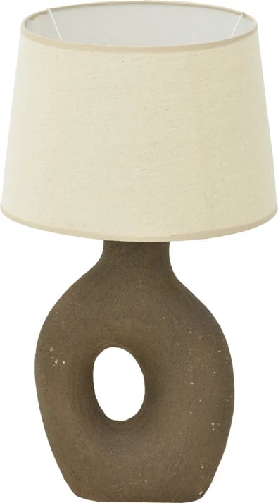 Llambë tavoline qeramike, ngjyrë gri antike-bezhë, E27, Ovola Inart, 30x52cm