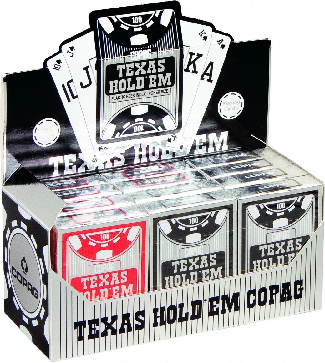 Letra pokeri Cartamundi Texas PC PEEK, për Texas Hold'em, Anglisht, të kuqe